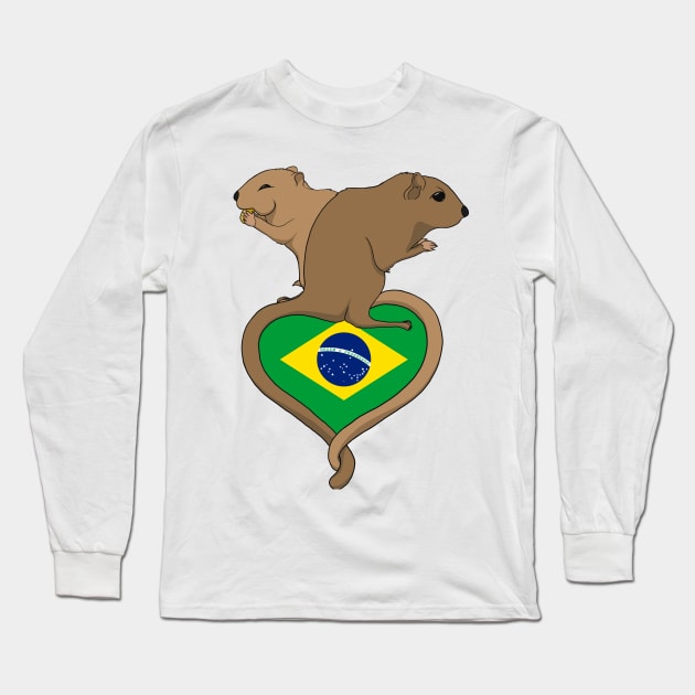 Gerbil Brazil (dark) Long Sleeve T-Shirt by RampArt